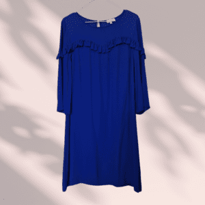 Robe Claudie Pierlot bleu électrique avec plastron volant