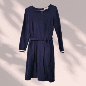 Robe Petit Bateau plissée jersey épais bleu marine