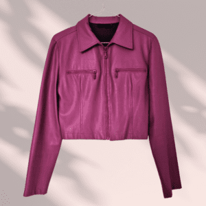 Perfecto simili-cuir court violet