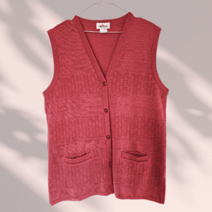 Gilet sans manches tricot vieux rose Afibel
