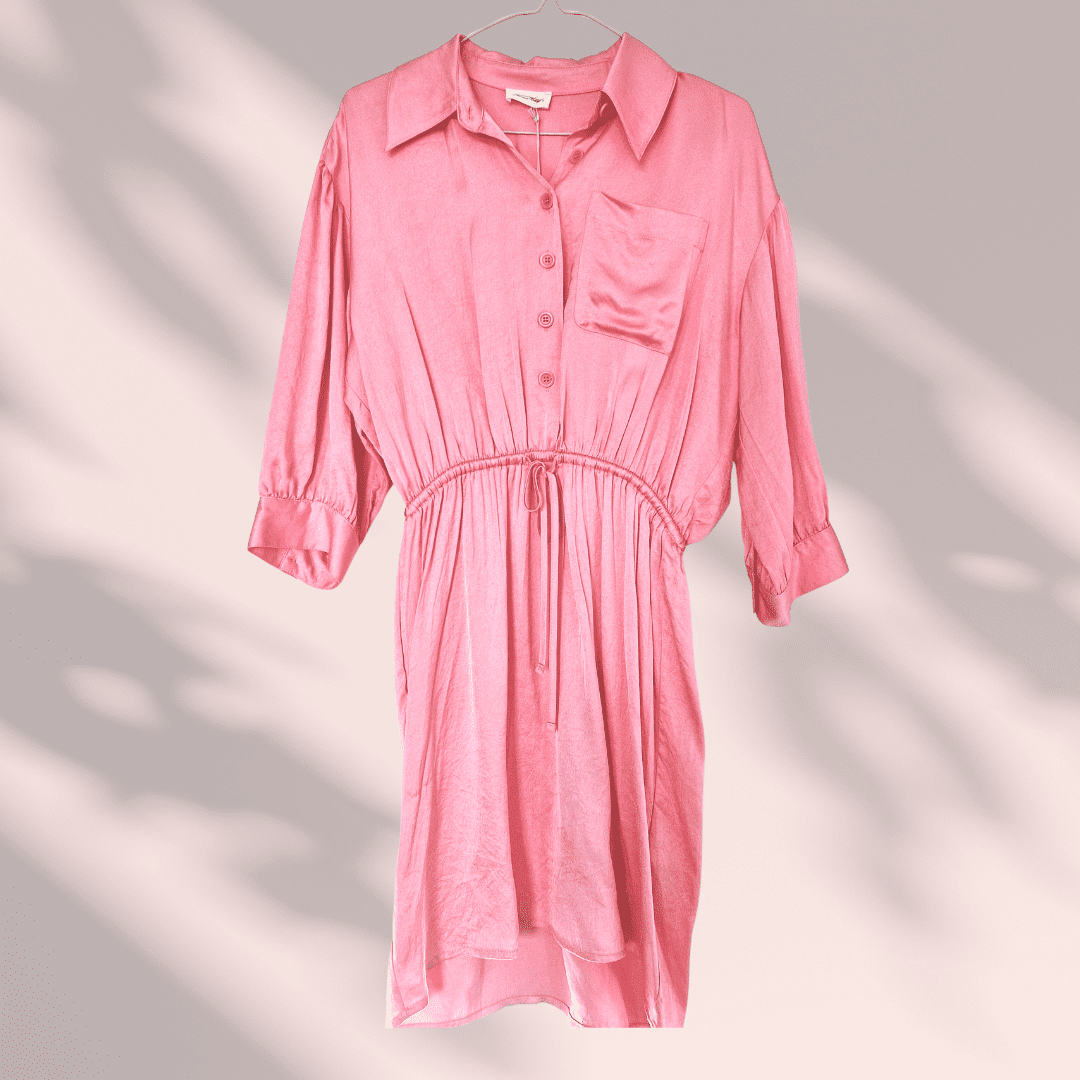 Robe rose satinée American Vintage (avec étiquette)