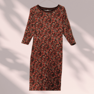 Robe King Louie jersey fleuri bordeaux noir jaune