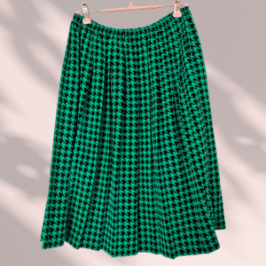 Jupe pied de poule vert et noir