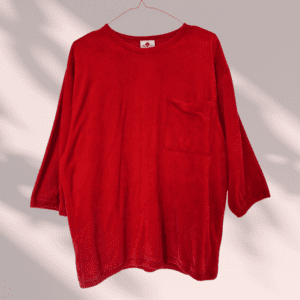 Top velours rouge tout doux tout chaud